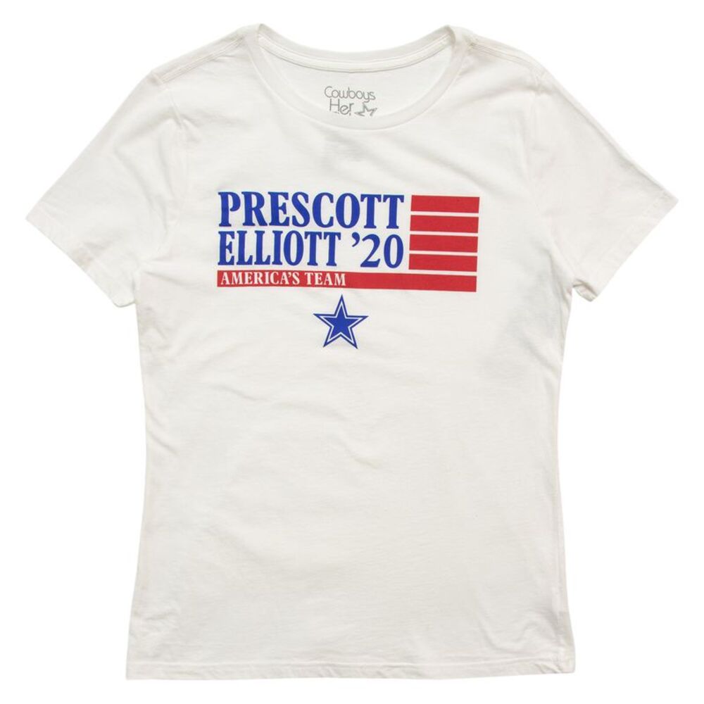 NFL Cowboys Her Style Prescott Elliott '20 America's Team T-Shirt, Large
